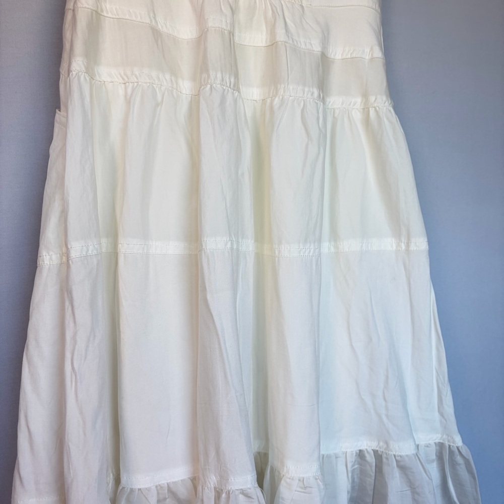 Mare Mare Anthropologie Halter Neck Dress Sz XS White Cotton Tiered Maxi READ - Picture 14 of 16
